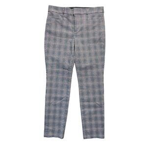 Banana Republic Sloan Pants Womens 4 Grey Plaid Slim Ankle‎ Stretch